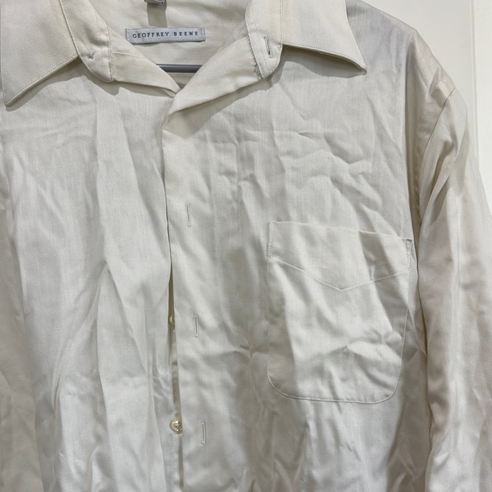 Geoffrey Beene White Dress Shirt Timeless Elegance / D31 - Picture 3 of 3